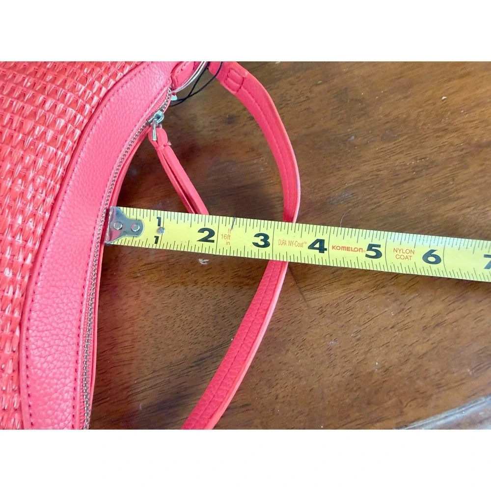 Vera Bradley Mini Slouchy Crossbody Bag Cayenne Red Woven Faux‎ Leather